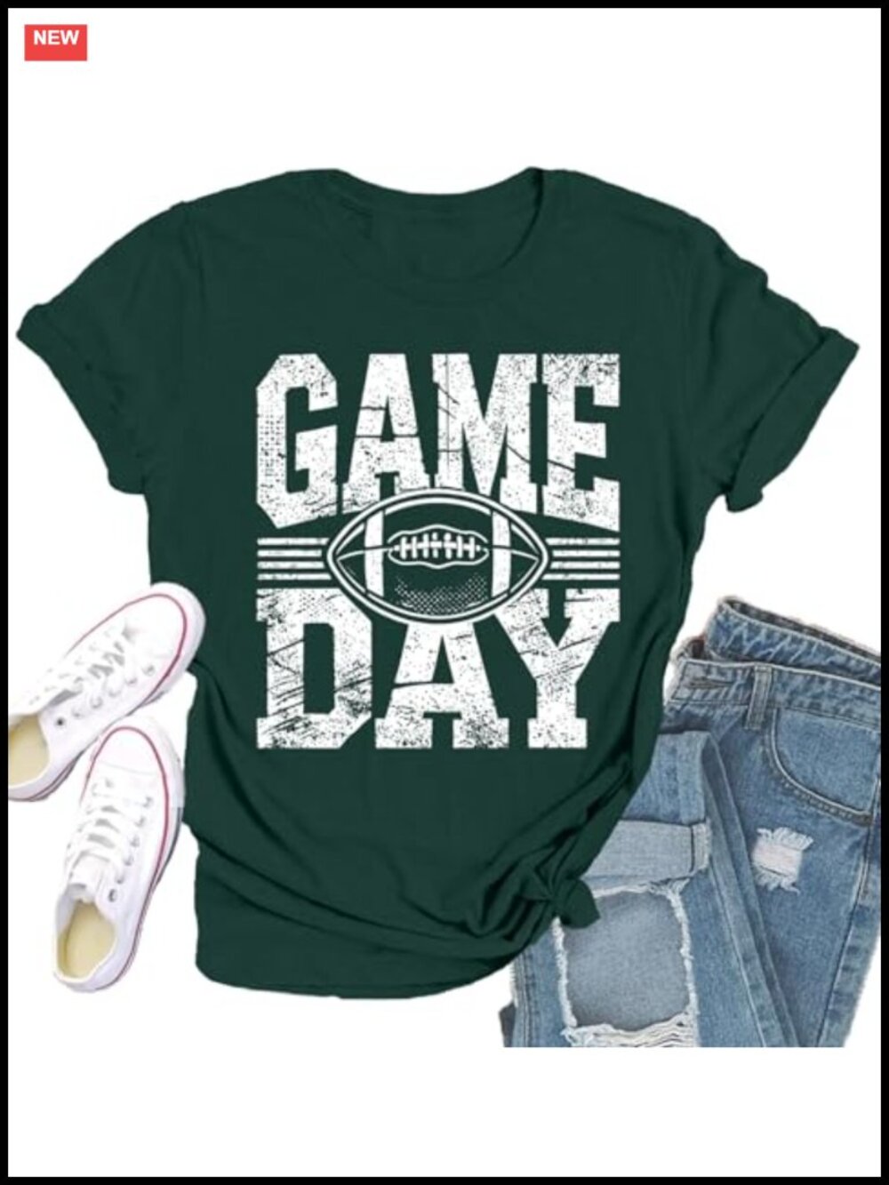 Women's Rugby Shirt Game Day Football Tee Cute Long Sleeve